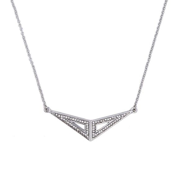 Clear Crystal Minimalist Vintage Silver Pendant Necklace - Picture 3 of 7